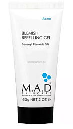 M.A.D Skincare Blemish Repelling Gel BPO Гель для ухода за кожей с акне 60 гр с содержанием 5% бензоил пероксида 