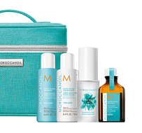 Moroccanoil Дорожный набор «Volume Option» для объема волос 2022: Шампунь 70 мл + Кондиционер 70 мл + Масло 25 мл + Мист 30 мл