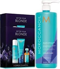 Moroccanoil Набор BETTER YOUR BLOND для блондинок big 200мл+1л +200мл