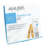 Anubis Barcelona Набор Дорожный Shining Line Whitening для осветления кожи: Осветляющая маска 20 мл, Концентрат осветляющий Mela5, 2 ампулы x 2,5мл 