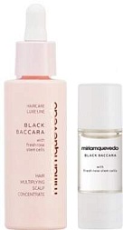 Miriam Quevedo Black Baccara Hair Multiplying Scalp Concentrate + Pre-Treatment Exfoliator Омолаживающий концентрат 30 мл, Эксфолиант с экстрактом розы Блэк Баккара 10 мл