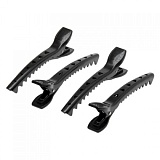 Dewal Зажим Для Волос Крокодил Черный, Пластик 12,5 См 4 Шт 